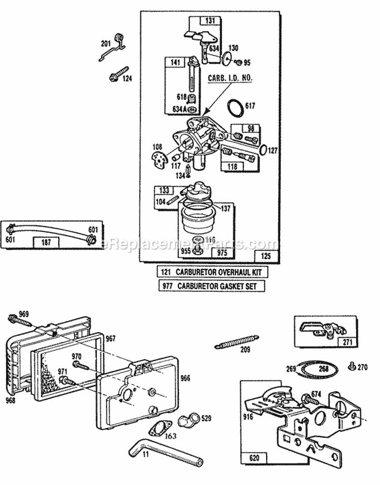 Carburetor AssyACControls Diagram and Parts List for 112702-3064-01  Briggs and Stratton Engine